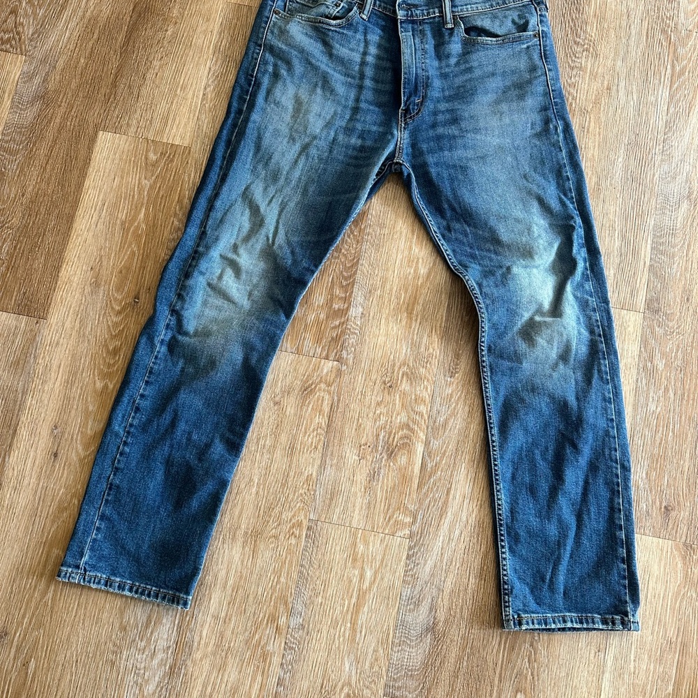 Levi’s 513 Blue Straight Denim Jeans with Natural Fading
